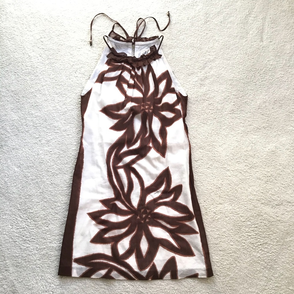Milly Brown and White Floral Dress